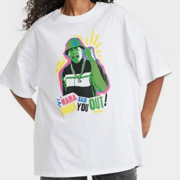 Rock The Bells LL Cool J Spell Out Mama Said Knock You Out White T-Shirt Size L - Picture 1 of 7